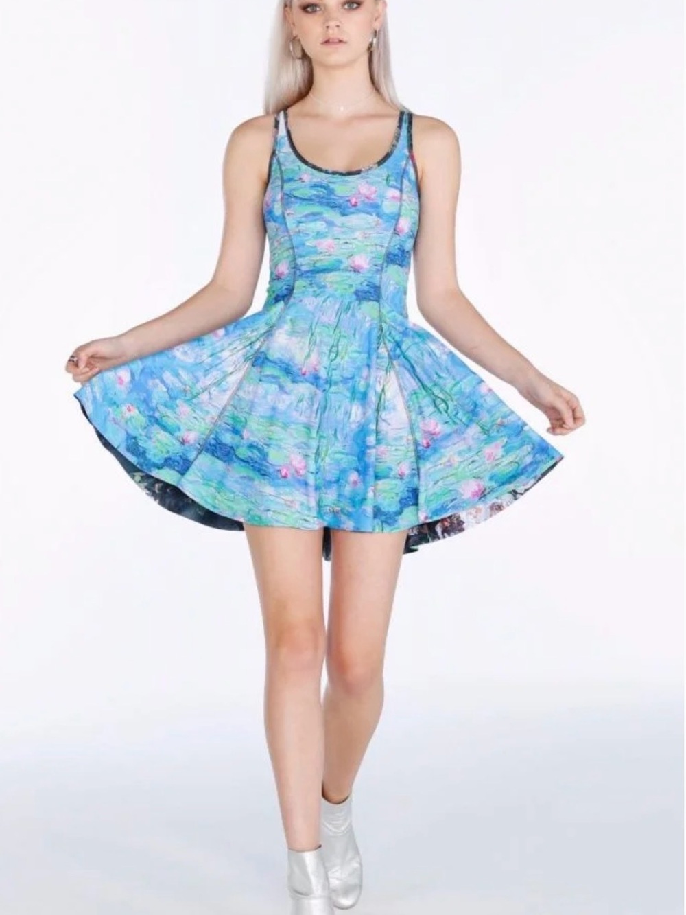 BlackMilk Take My Monet Vs Pink Water Lilies Inside Out Dress size medium